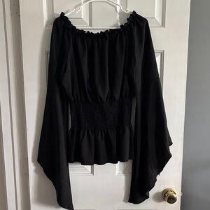 Chic Black Off-Shoulder Blouse